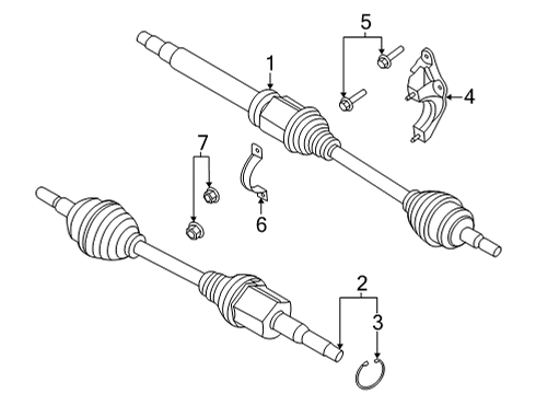 2023 Ford Maverick Drive Axles - Front Diagram 1