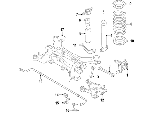 2020 Lincoln MKZ Rear Suspension, Upper Control Arm, Suspension Components Diagram 3