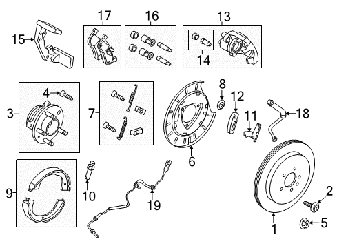 2015 Lincoln MKT KIT - BRAKE LINING Diagram for EB5Z-2001-B