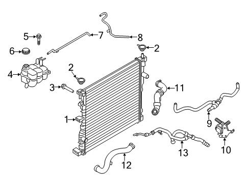 2021 Ford Explorer Radiator & Components Diagram 4