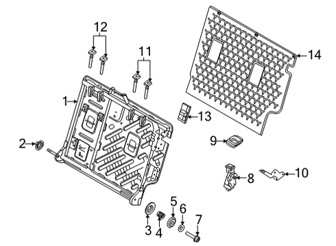 2021 Ford Bronco Sport Rear Seat Components Diagram 2