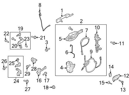 2022 Ford F-150 Lightning Lock & Hardware Diagram 1