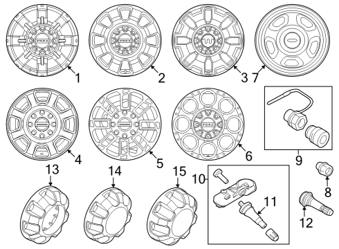 2024 Ford F-250 Super Duty WHEEL ASY Diagram for PC3Z-1007-L