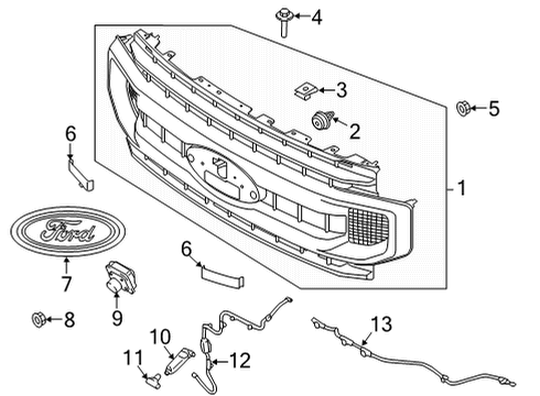 2021 Ford F-350 Super Duty Grille & Components Diagram 5