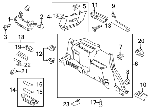 2019 Ford Police Interceptor Utility Interior Trim - Quarter Panels Diagram 1