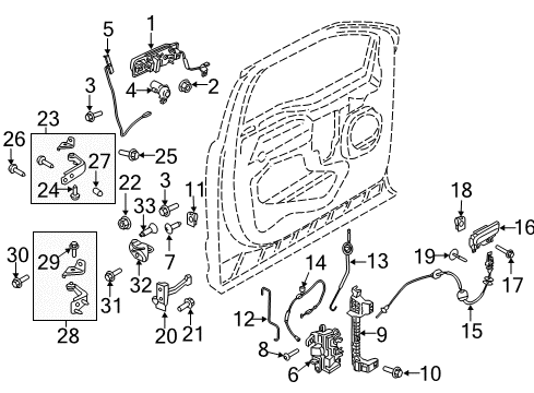 2022 Ford F-350 Super Duty Handle Assembly - Door - Outer Diagram for JC3Z-2522405-FHPTM