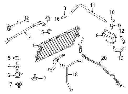 2022 Ford F-250 Super Duty Radiator & Components Diagram 2