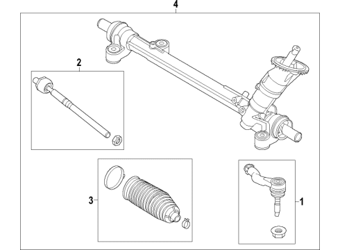 2021 Ford Mustang Mach-E Steering Column & Wheel, Steering Gear & Linkage Diagram 4