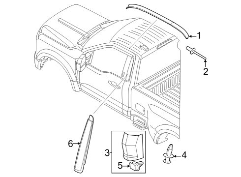 2023 Ford F-350 Super Duty Exterior Trim - Cab Diagram 2