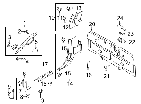 2021 Ford F-350 Super Duty Interior Trim - Cab Diagram 8