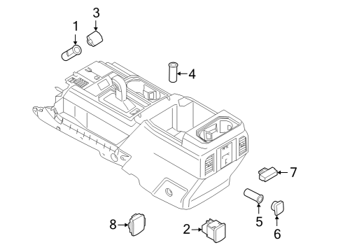 2022 Ford F-150 Lightning Front Console Diagram 1