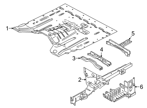 2020 Ford Transit Pillars, Rocker & Floor - Floor & Rails Diagram