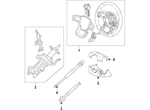 2022 Lincoln Aviator WHEEL ASY - STEERING Diagram for LC5Z-3600-BAX