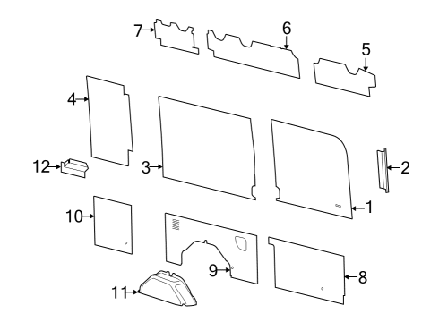 2022 Ford E-Transit Interior Trim - Side Panel Diagram 9