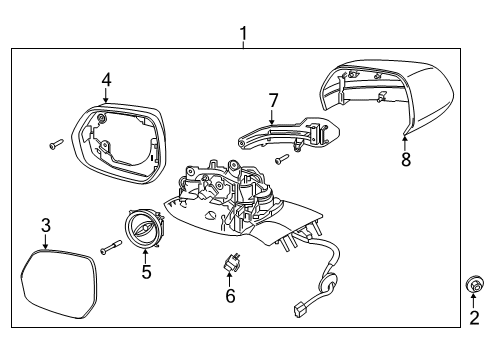 2022 Lincoln Aviator Outside Mirrors Diagram 2