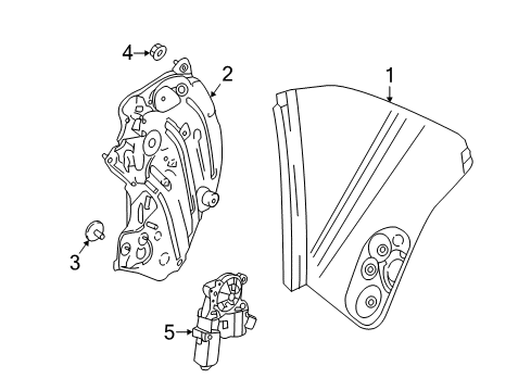 2021 Ford Mustang Glass & Hardware - Quarter Panel Diagram 1