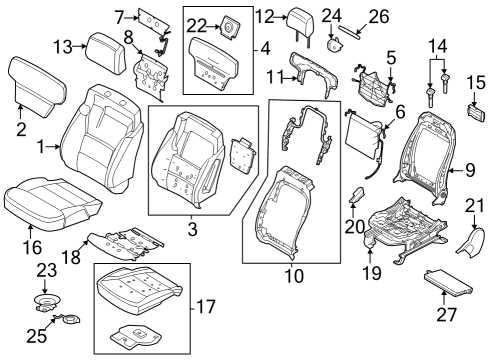 2022 Ford F-150 Lightning PAD - HEADREST Diagram for ML3Z-96611A08-E