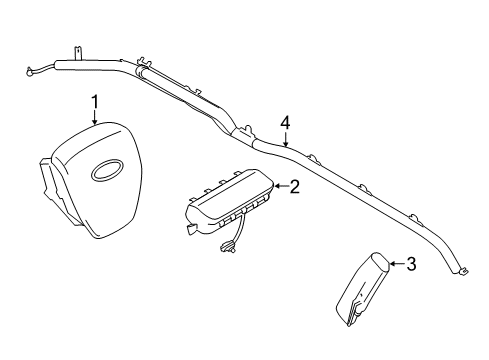 2020 Ford F-350 Super Duty Air Bag Components Diagram 1