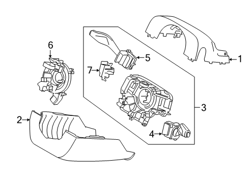 2021 Ford Edge Shroud, Switches & Levers Diagram 2