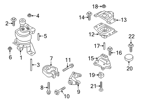 2021 Lincoln Nautilus Engine & Trans Mounting Diagram 1