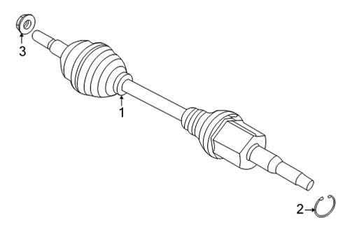 2023 Ford Bronco Sport SHAFT - FRONT AXLE Diagram for LX6Z-3B437-N