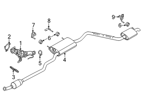 2022 Ford Maverick Exhaust Components Diagram 1