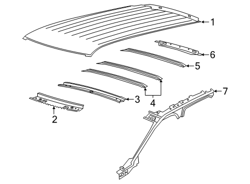 2023 Lincoln Aviator BOW - ROOF Diagram for LC5Z-7851294-B