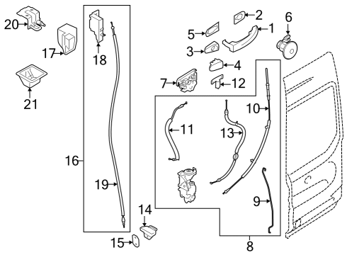 2023 Ford E-Transit Front Door Diagram 1