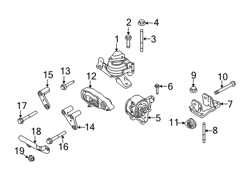 2019 Ford Police Interceptor Sedan Engine & Trans Mounting Diagram 2