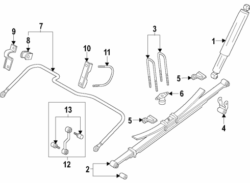 2022 Ford F-350 Super Duty SHOCK ABSORBER ASY Diagram for LC3Z-18125-N