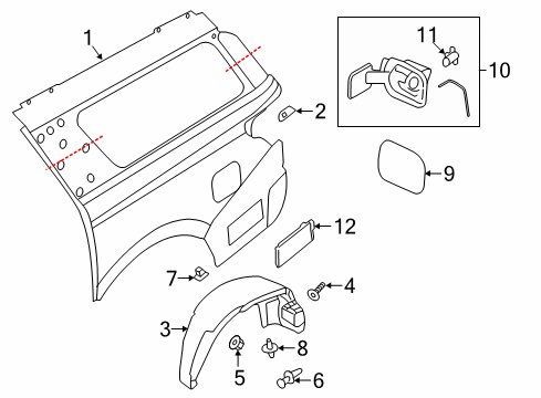 2023 Lincoln Navigator FILLER - QUARTER PANEL Diagram for NL7Z-9928370-A