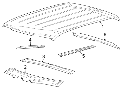 2022 Ford F-150 Roof & Components Diagram 1