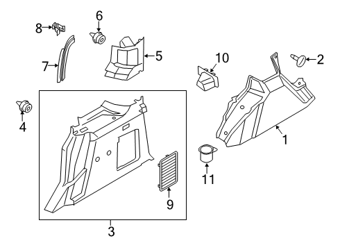 2020 Ford Transit Connect Interior Trim - Side Panel Diagram 2