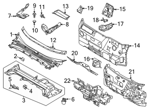 2022 Ford Mustang Mach-E SCREEN ASY Diagram for LJ8Z-18D395-A