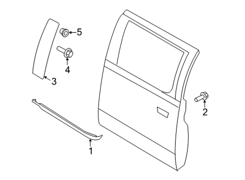 2022 Ford F-150 Exterior Trim - Rear Door Diagram 2