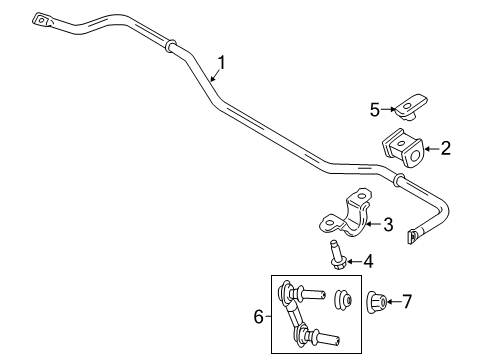 2020 Ford Mustang Rear Suspension, Lower Control Arm, Upper Control Arm, Ride Control, Stabilizer Bar, Suspension Components Diagram 1