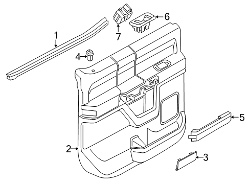 2021 Ford F-350 Super Duty PANEL ASY - DOOR TRIM Diagram for LC3Z-2627407-GB