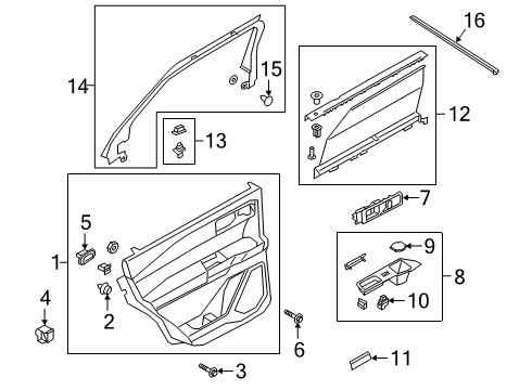 2022 Ford Police Interceptor Utility HANDLE ASY - DOOR - INNER Diagram for LB5Z-7822601-DB