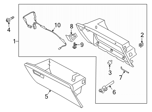 2023 Ford Explorer DOOR ASY - GLOVE COMPARTMENT Diagram for LB5Z-7806024-AD