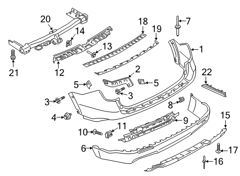 2020 Ford Explorer Rear Bumper & Components Diagram 3