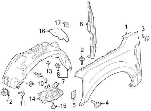 2023 Ford F-250 Super Duty SHIELD Diagram for PC3Z-16102-B