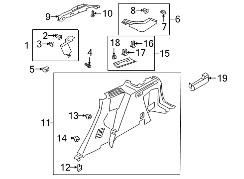 2021 Lincoln Corsair MOULDING - ROOF SIDE TRIM Diagram for LJ7Z-7831011-AH