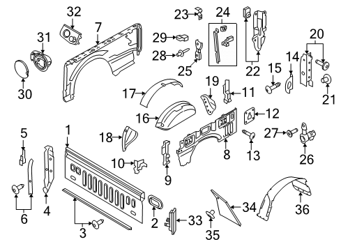 2022 Ford F-250 Super Duty Front & Side Panels Diagram 2