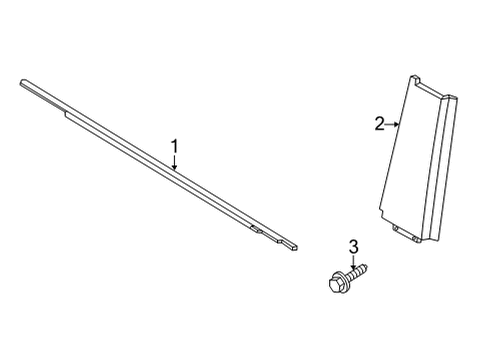 2023 Ford Bronco Exterior Trim - Front Door Diagram