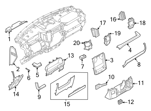 2022 Ford F-150 Lightning PANEL - INSTRUMENT Diagram for NL3Z-7804338-CA