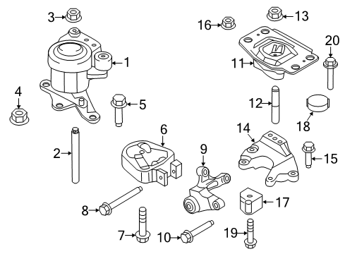 2020 Ford Fusion Engine & Trans Mounting Diagram 3