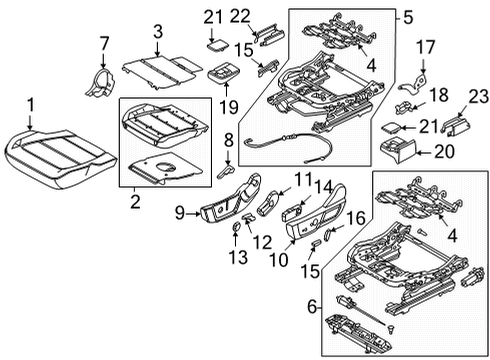 2022 Ford Bronco COVER ASY - SEAT CUSHION Diagram for M2DZ-7862901-GA