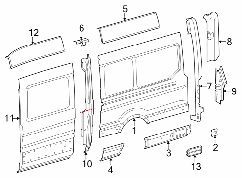 2023 Ford E-Transit Side Panel & Components Diagram 5