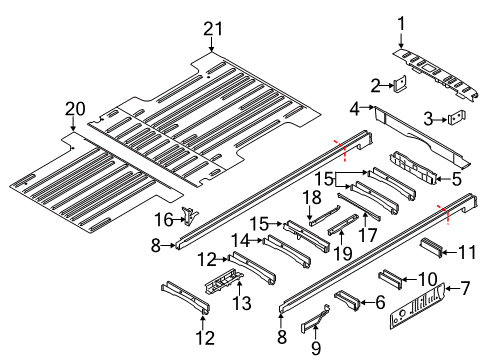 2020 Ford Transit MEMBER - FLOOR CROSS - INNER Diagram for NK3Z-99107A02-A