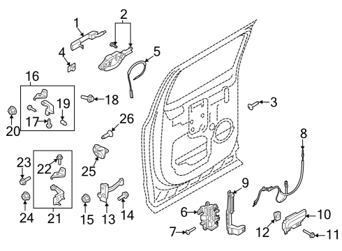 2022 Ford F-150 Lightning HANDLE ASY - DOOR - OUTER Diagram for NL3Z-1626605-ABPTM